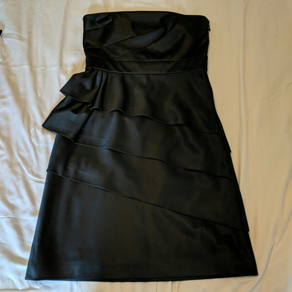 White House Black Market Satin Black Dress